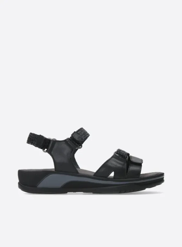 Wolky Acula - zwart leer Sandalen voor dames