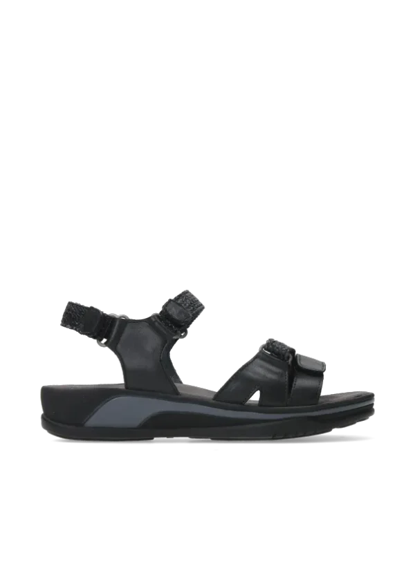 Wolky Acula - zwart leer Sandalen voor dames