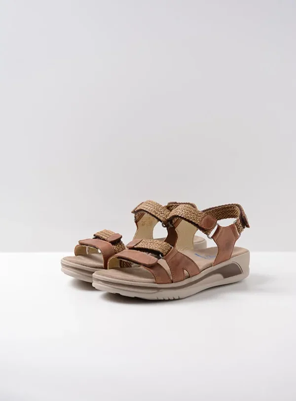 Wolky Acula - cognac leer Sandalen voor dames