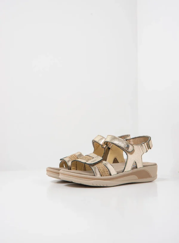 Wolky Fantom - goud metallic leer Sandalen voor dames