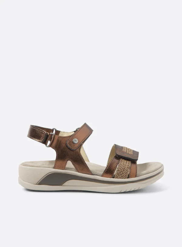 Wolky Fantom - koper metallic leer Sandalen voor dames