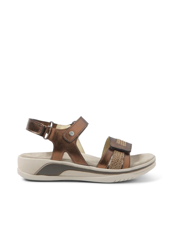 Wolky Fantom - koper metallic leer Sandalen voor dames