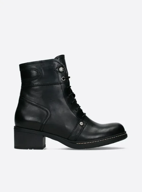 Wolky Red Deer WR - zwart leer Biker boots voor dames
