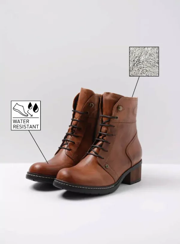Wolky Red Deer WR - cognac leer Biker boots voor dames