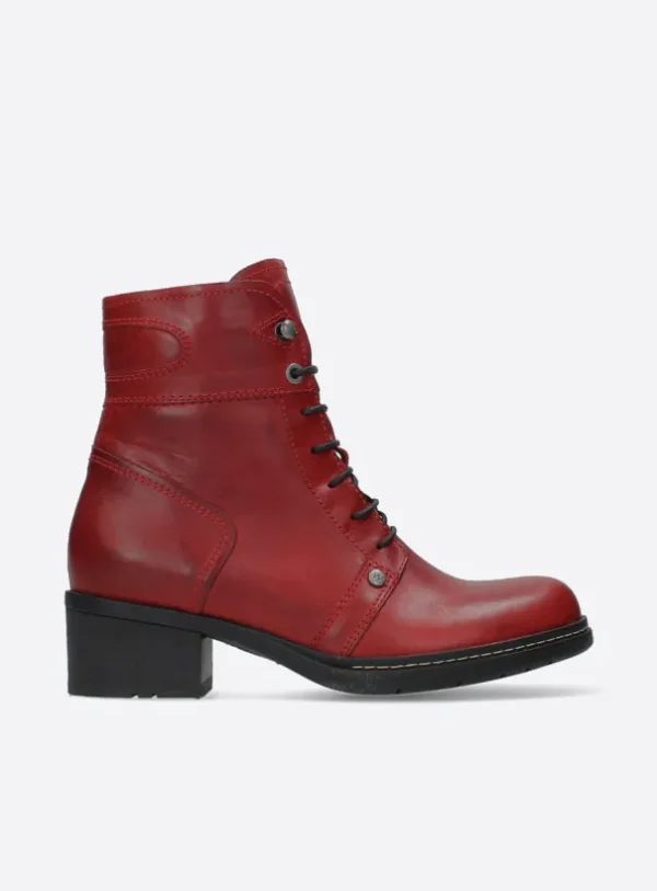 Wolky Red Deer WR - rood leer Biker boots voor dames