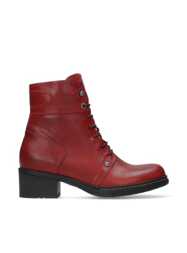Wolky Red Deer WR - rood leer Biker boots voor dames