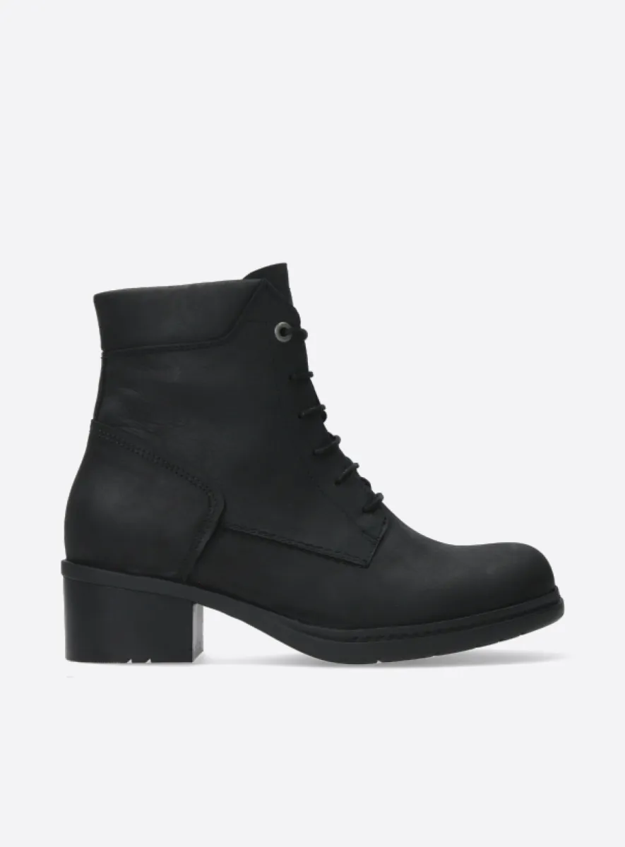 Wolky Edson - zwart nubuck Biker boots voor dames