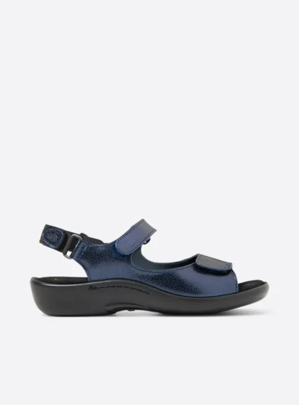 Wolky Salvia - blauw metallic leer Sandalen voor dames