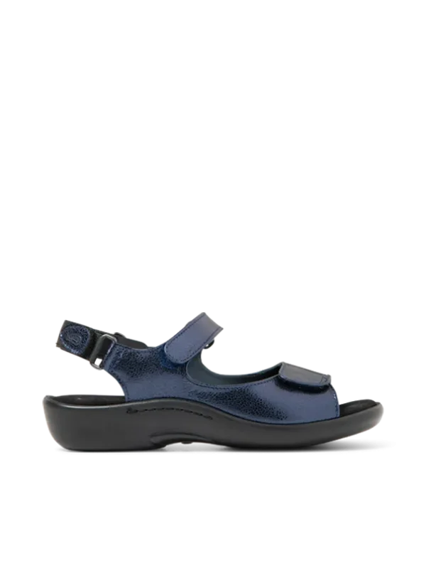 Wolky Salvia - blauw metallic leer Sandalen voor dames