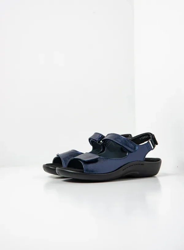 Wolky Salvia - blauw metallic leer Sandalen voor dames
