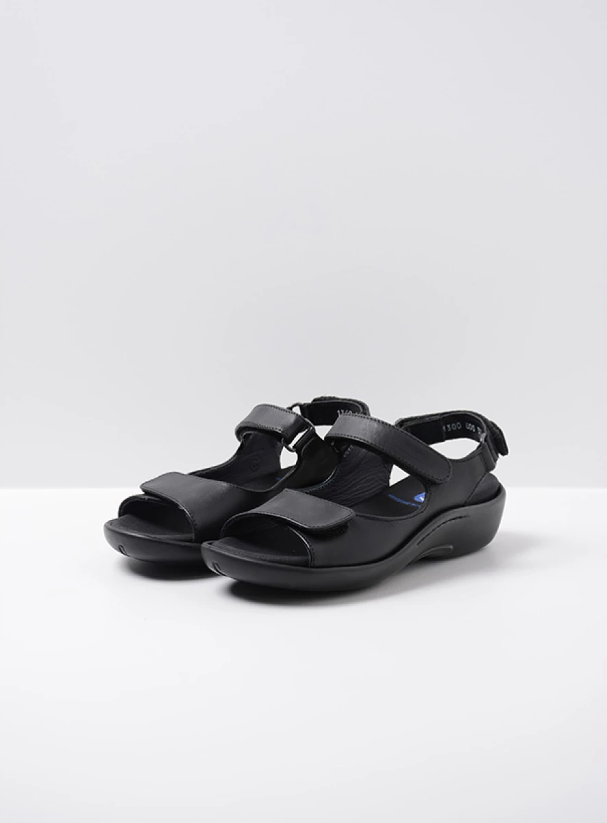 wolky sandalen 01300 salvia 30000 zwart leer front