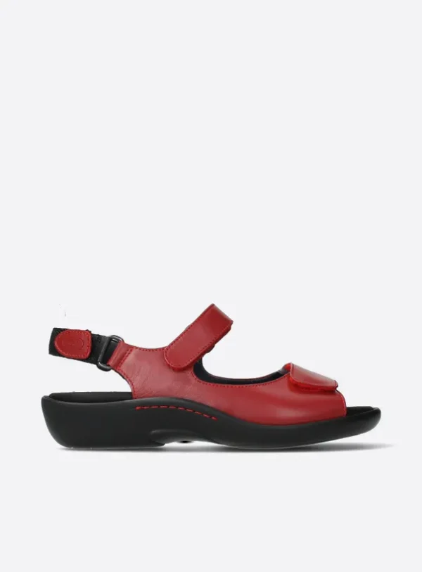 Wolky Salvia - rood leer Sandalen voor dames