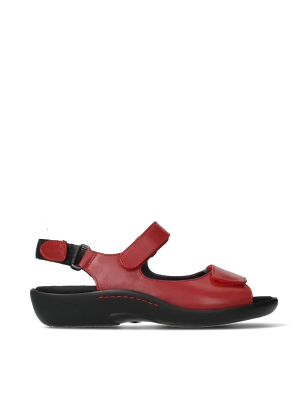 Wolky Salvia - rood leer Sandalen voor dames