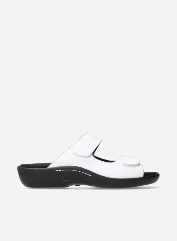 Wolky Nepeta - wit leer Slippers voor dames