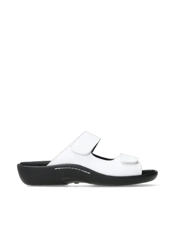 Wolky Nepeta - wit leer Slippers voor dames