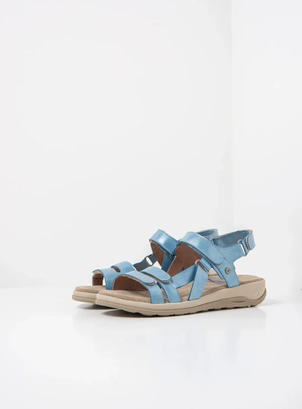 Wolky Manilla - oceaanblauw glansleer Sandalen voor dames