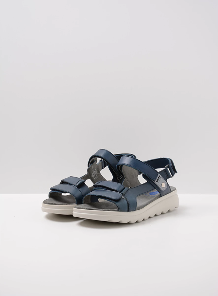 wolky sandalen 01525 mile 50800 blauw leer front