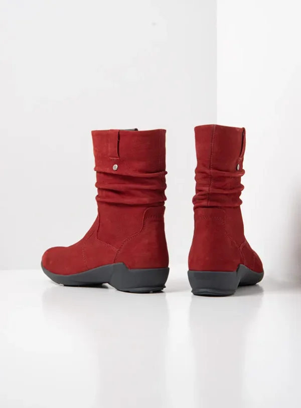 Wolky Luna - kersenrood nubuck Laarzen voor dames