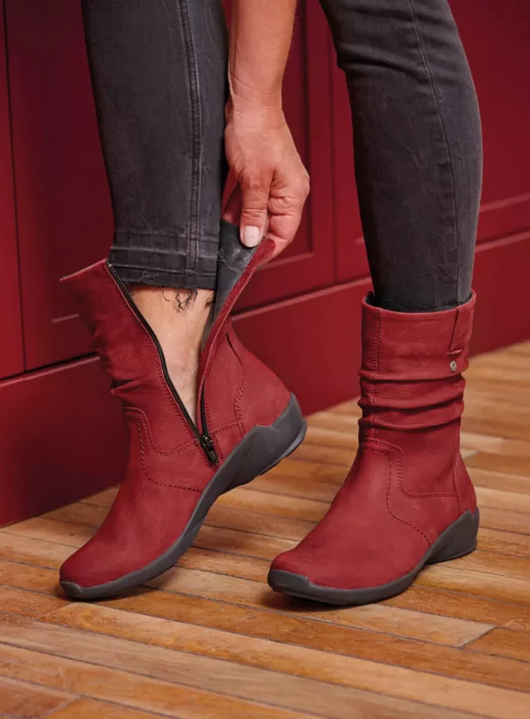 Wolky Laarzen 01572 Luna 11553 kersenrood nubuck
