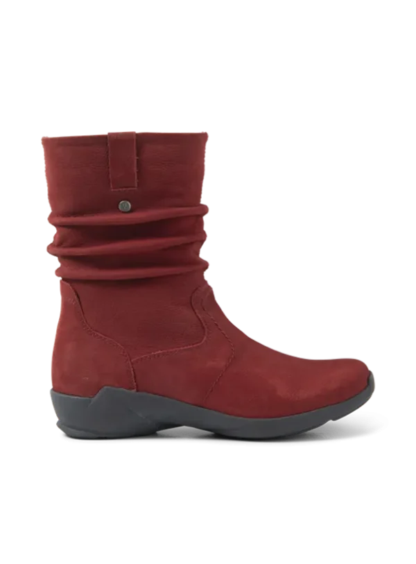 Wolky Luna - kersenrood nubuck Laarzen voor dames
