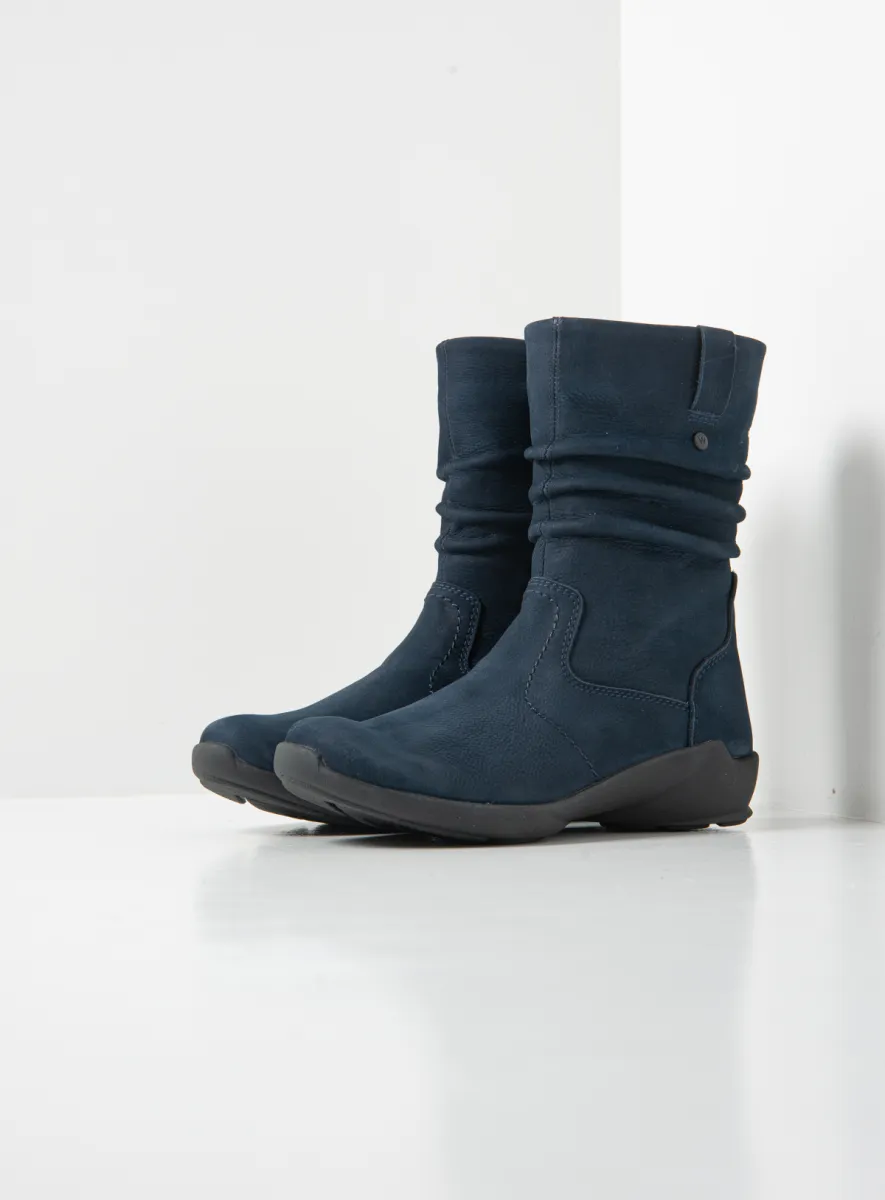 Wolky Luna - blauw nubuck Blauwe laarzen voor dames