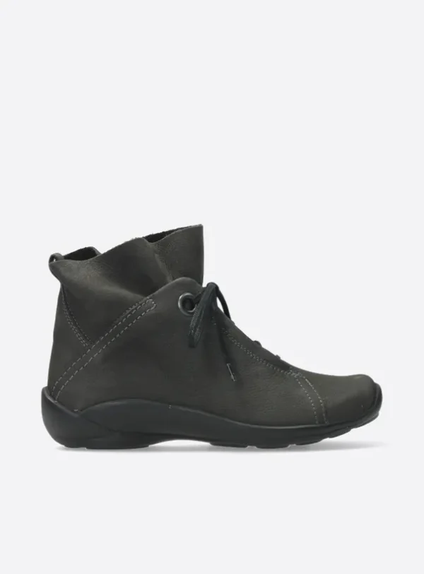 Wolky Diana - asfalt nubuck Hoge veterschoenen voor dames