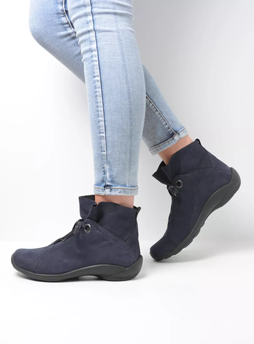 wolky hoge veterschoenen 01657 diana 11800 blauw nubuck detail