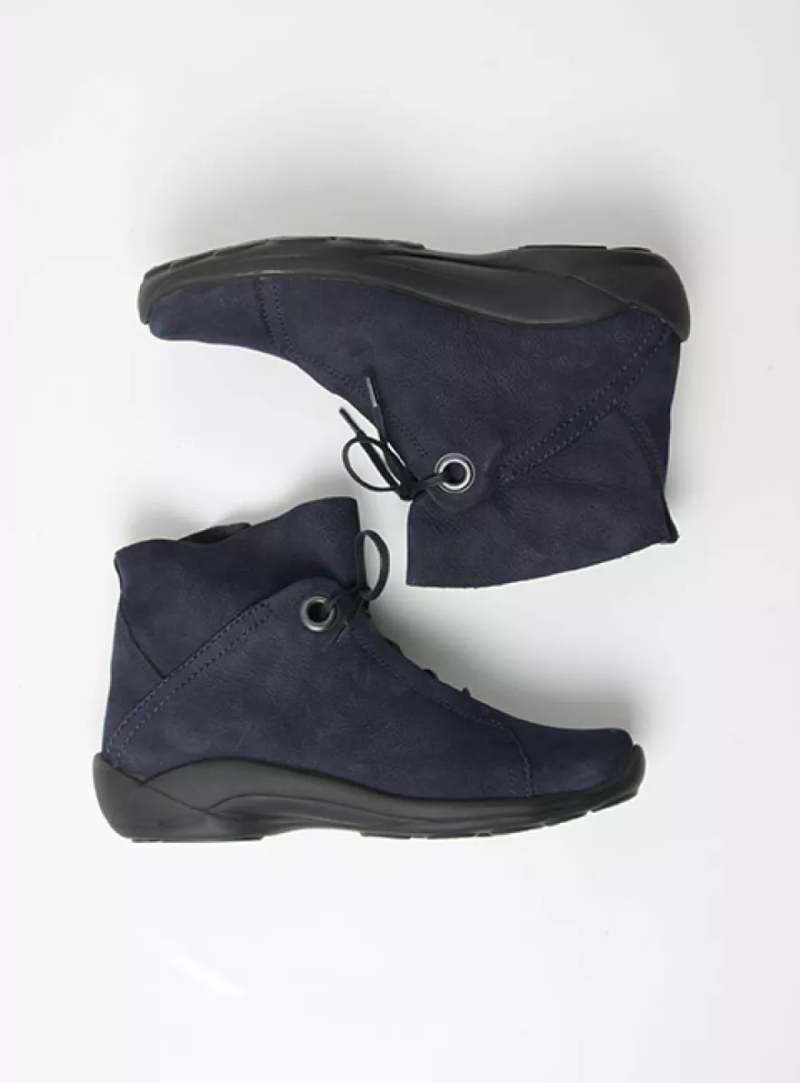 wolky hoge veterschoenen 01657 diana 11800 blauw nubuck top