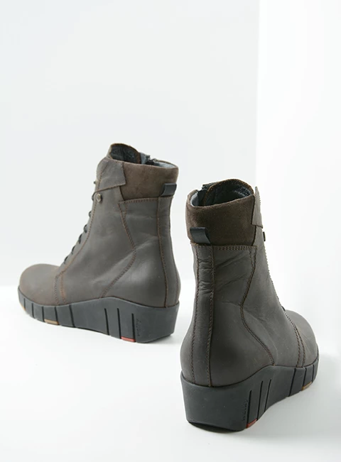 wolky hoge veterschoenen 01775 portland 10305 donkerbruin nubuck back