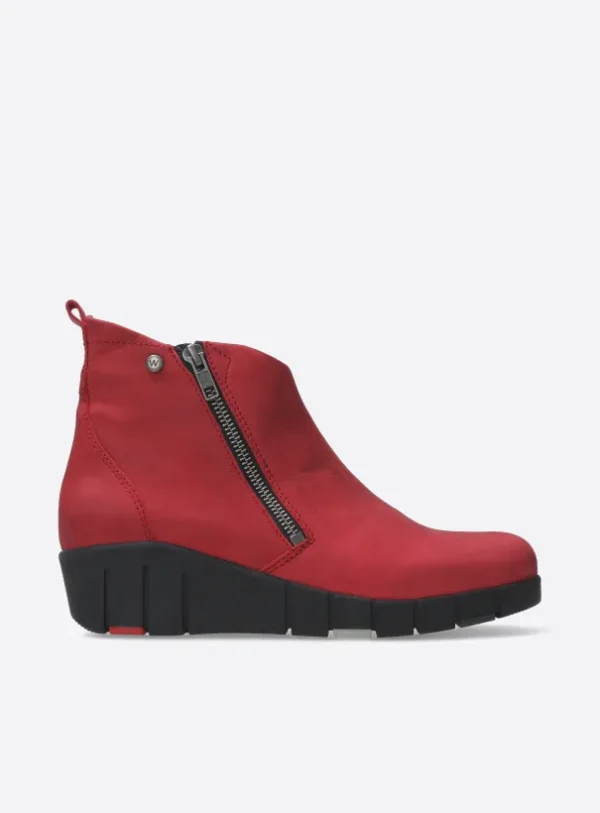 Wolky Phoenix HV - donkerrood nubuck Enkellaarsjes voor dames