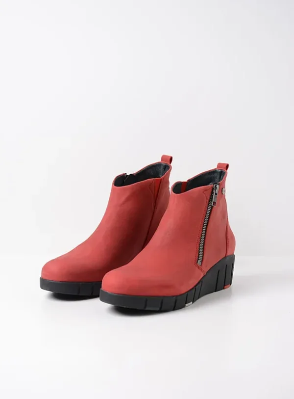 Wolky Phoenix HV - donkerrood nubuck Enkellaarsjes voor dames