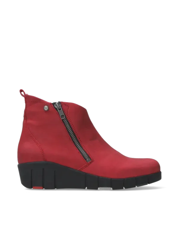 Wolky Phoenix HV - donkerrood nubuck Enkellaarsjes voor dames