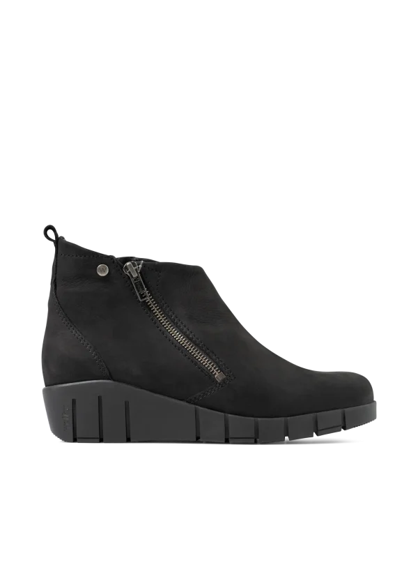 Wolky Phoenix HV - zwart nubuck Enkellaarsjes voor dames