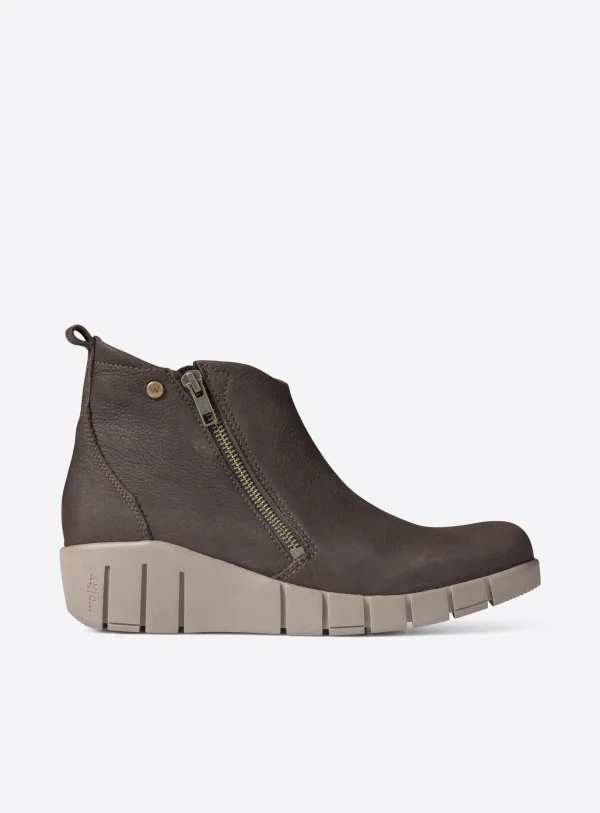 Wolky Phoenix HV - bruin nubuck Enkellaarsjes voor dames
