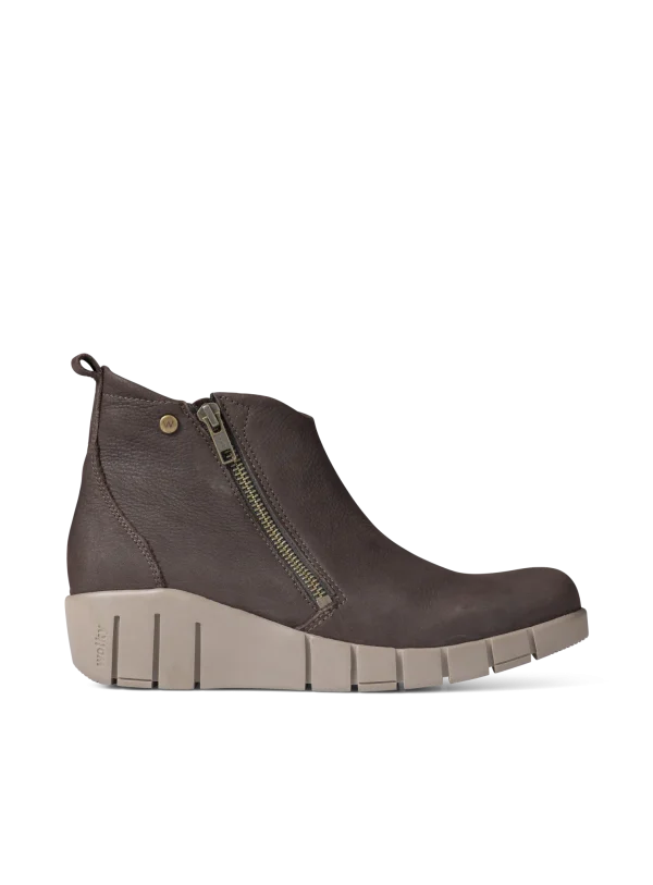 Wolky Phoenix HV - bruin nubuck Enkellaarsjes voor dames
