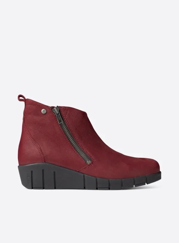 Wolky Phoenix HV - bordeauxrood nubuck Enkellaarsjes voor dames