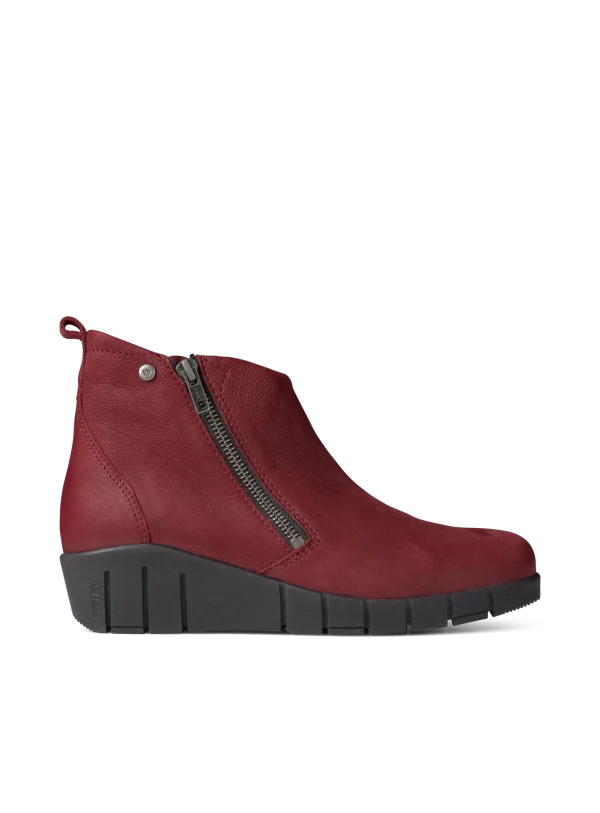 Wolky Phoenix HV - bordeauxrood nubuck Enkellaarsjes voor dames