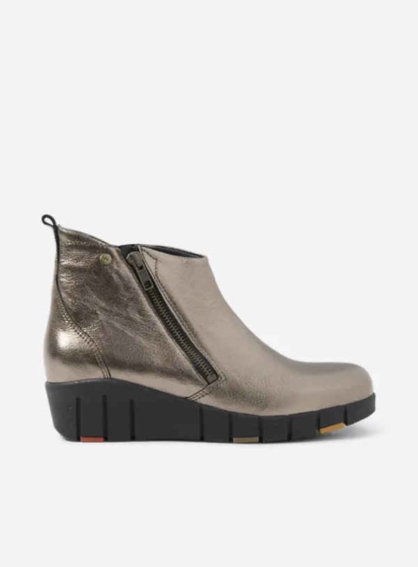 Wolky Phoenix HV - lood metallic leer Enkellaarsjes voor dames