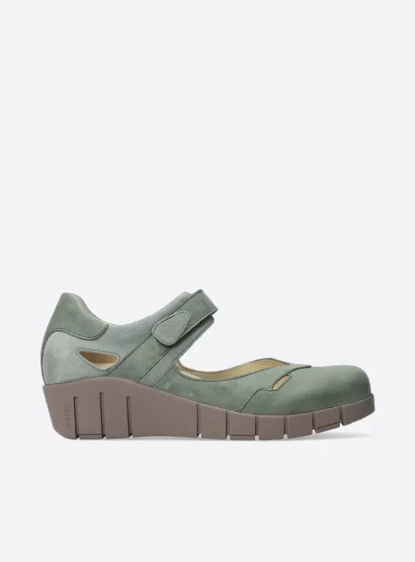 Wolky Charlotte - saliegroen nubuck Bandschoenen voor dames