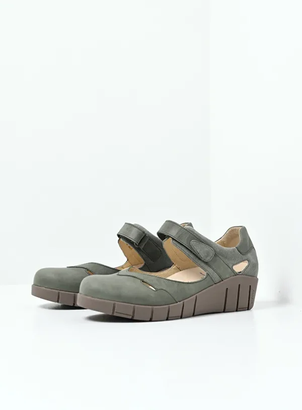Wolky Charlotte - saliegroen nubuck Bandschoenen voor dames