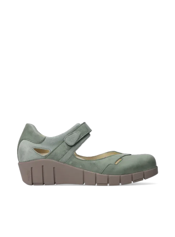 Wolky Charlotte - saliegroen nubuck Bandschoenen voor dames
