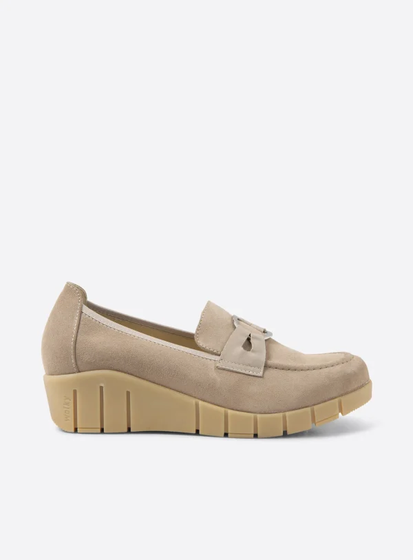 Wolky Augusta - beige suede Instappers voor dames