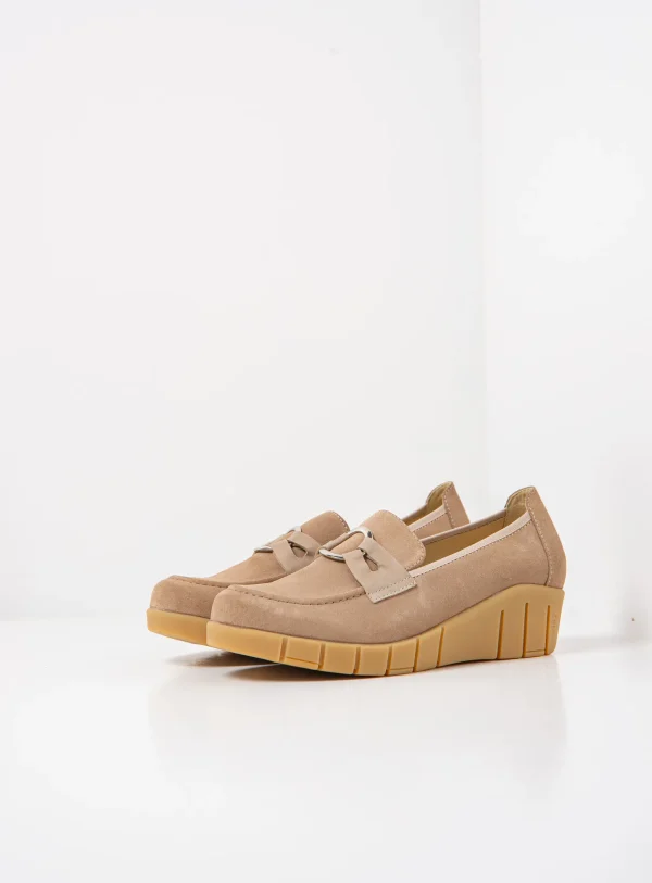 Wolky Augusta - beige suede Instappers voor dames