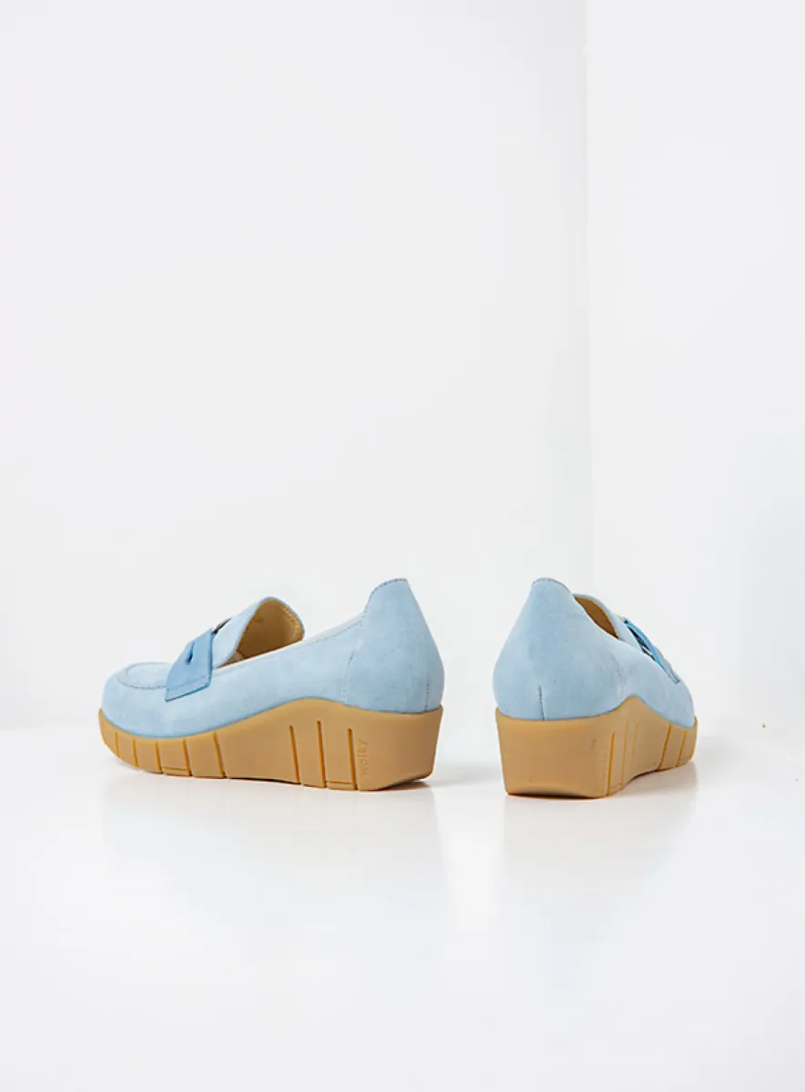 Wolky Instappers 01786 Augusta 40806 lichtblauw suede