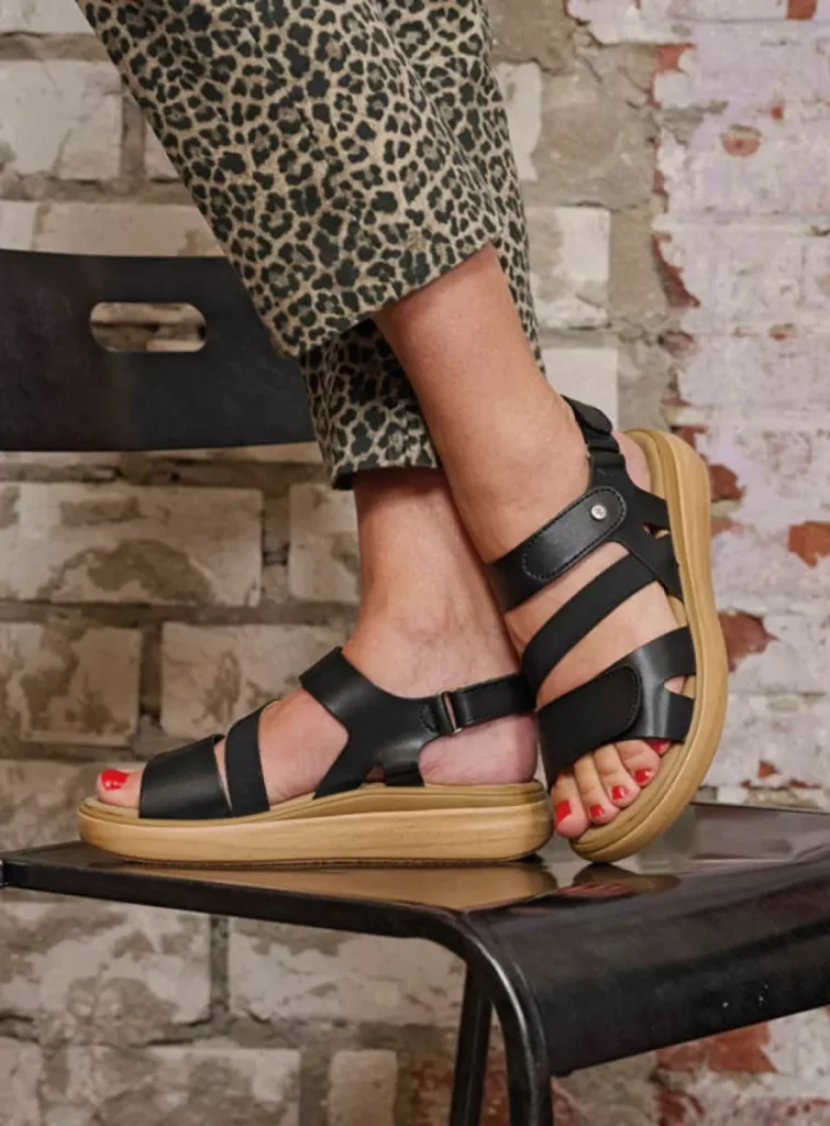 Wolky Sandalen 01930 Amara 02000 zwart vegan biocare