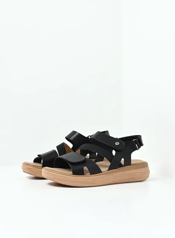 Wolky Amara - zwart vegan biocare Sandalen voor dames