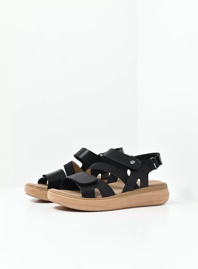 Wolky Sandalen 01930 Amara 02000 zwart vegan biocare