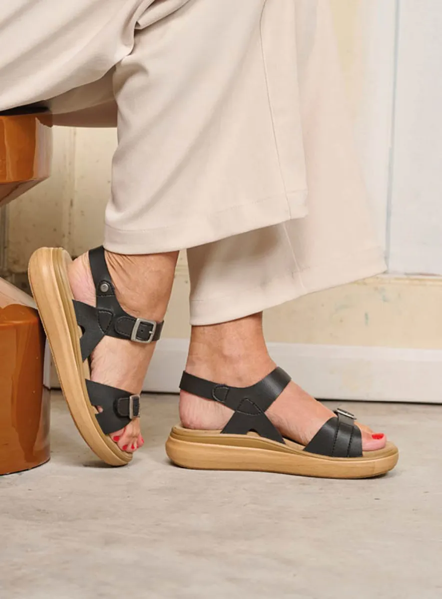 Wolky Sophia - zwart vegan biocare Sandalen voor dames