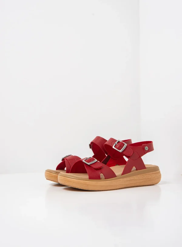 Wolky Sophia - rood vegan biocare Sandalen voor dames