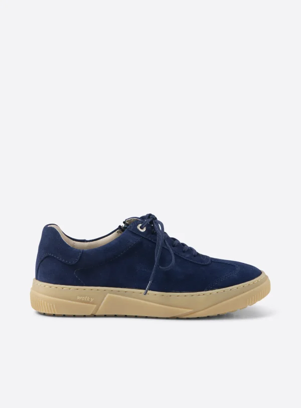 Wolky Foria - denimblauw suede Veterschoenen voor dames
